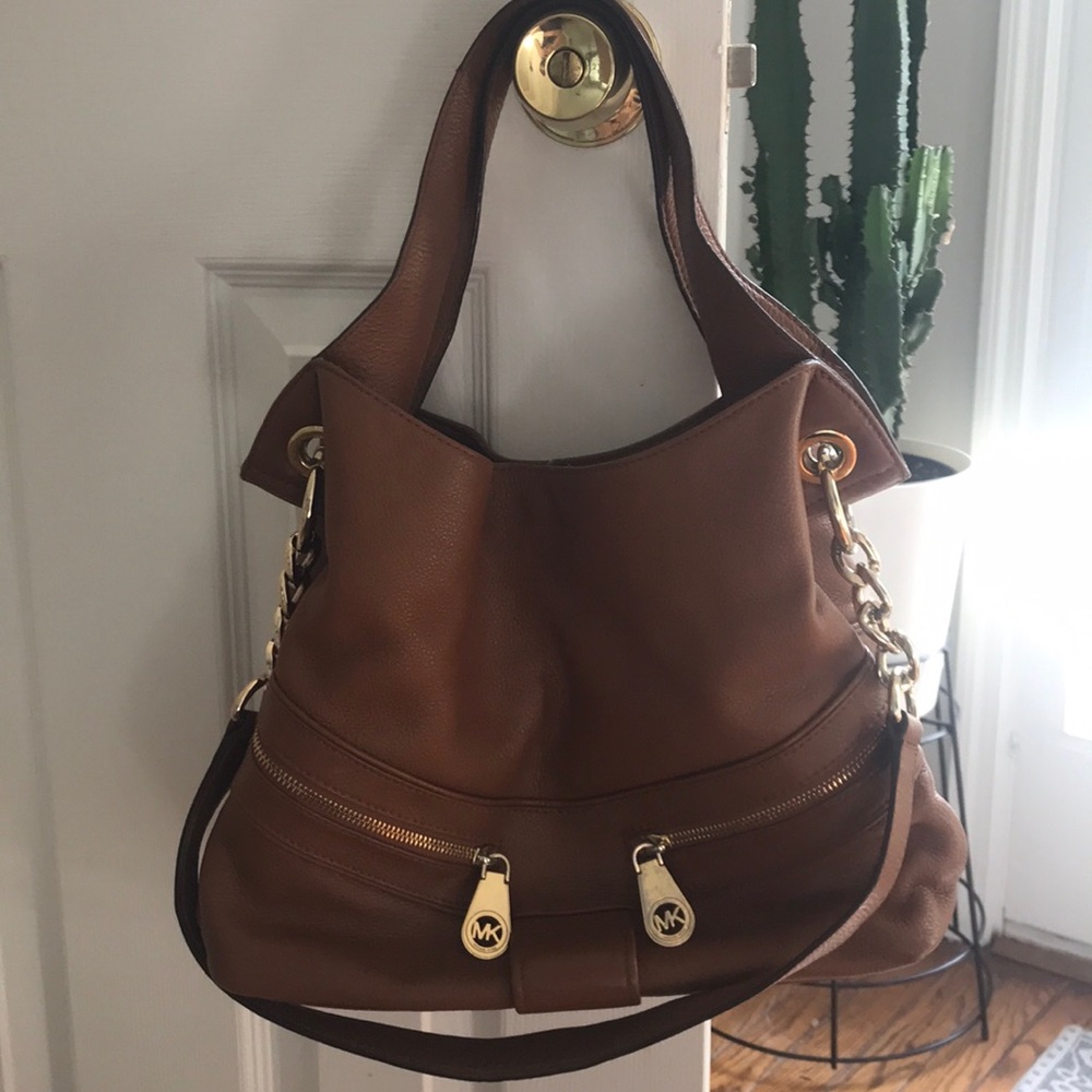 Brown Leather MK bag